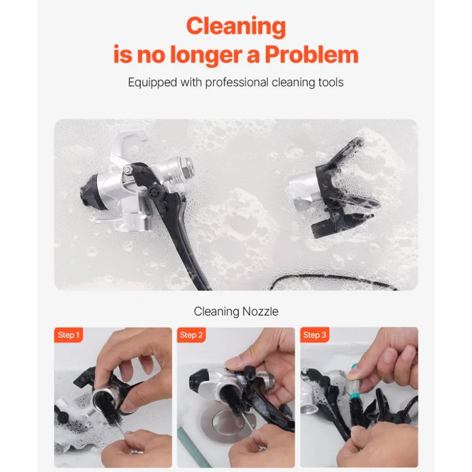 VEVOR Stand Airless Paint Sprayer, 950W 3000PSI High Efficiency Electric Airless Sprayer With Cart, Paint Sprayers for Home Interior and Exterior Furniture and Fences, Fine And Even Painting Effect