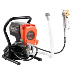 VEVOR Stand Airless Paint Sprayer, 900W, 3300PSI High Pressure Airless Sprayer, Cleaning Brush, Hose, Extension Rod, Nozzles, Electric Spray Paint Machine for Interior or Exterior of House, Fence