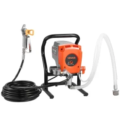 VEVOR Stand Airless Paint Sprayer, 900W, 3300PSI High Pressure Airless Sprayer, Cleaning Brush, Hose, Extension Rod, Nozzles, Electric Spray Paint Machine for Interior or Exterior of House, Fence