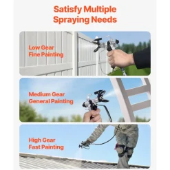 VEVOR Stand Airless Paint Sprayer, 3000PSI 750W Efficient Electric Airless Sprayer,for Home Interior and Exterior Furniture and Fences, Handheld Paint Sprayers, Fine and Even Painting Effect