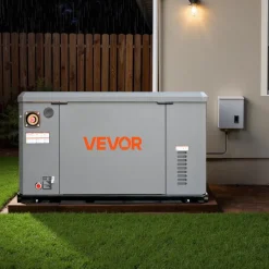 VEVOR Standby Generator, Dual Fuel Whole Home Generator, LPG 22Kw Max Power & Natural Gas 20Kw Max Power, Whole House Power Backup For Home Backup, Camping, AVR Voltage Regulation, LCD Display