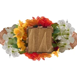 VEVOR Standing Artificial Flowers Arrangements 4 PCS, 17.5-Inch Tall Faux Flower Decorations for Wedding Aisle Runner Chair, Orange Floral Centerpieces for Ceremony Reception Party Outdoor Decor