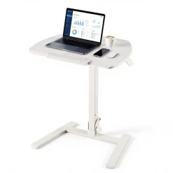 VEVOR Standing Desk, Adjustable Height Mobile Stand Up Desk with Tilting Desktop, 25.6 x 19 in Small Computer Sit Stand Workstation, 33 lbs Capacity, Pneumatic Lift for Home Office, Fully Assembled