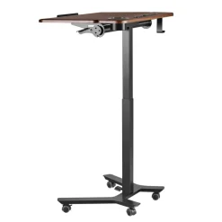 VEVOR Standing Desk, Adjustable Height Mobile Stand Up Desk with Tilting Desktop, 28.2 x 20.7 in Small Computer Sit Stand Workstation, 33 lbs Capacity, Foot Pedal Pneumatic Lift for Home, Office