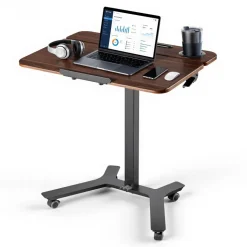 VEVOR Standing Desk, Adjustable Height Mobile Stand Up Desk with Tilting Desktop, 28.2 x 20.7 in Small Computer Sit Stand Workstation, 33 lbs Capacity, Foot Pedal Pneumatic Lift for Home, Office