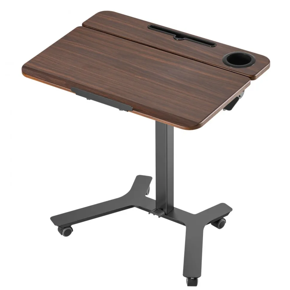VEVOR Standing Desk, Adjustable Height Mobile Stand Up Desk with Tilting Desktop, 28.2 x 20.7 in Small Computer Sit Stand Workstation, 33 lbs Capacity, Foot Pedal Pneumatic Lift for Home, Office