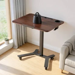 VEVOR Standing Desk, Adjustable Height Mobile Stand Up Desk with Tilting Desktop, 28.2 x 20.7 in Small Computer Sit Stand Workstation, 33 lbs Capacity, Foot Pedal Pneumatic Lift for Home, Office