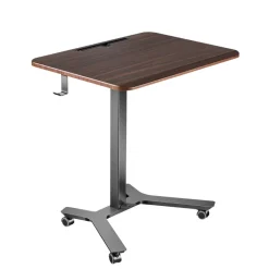 VEVOR Standing Desk, Adjustable Height Mobile Stand Up Desk w/ Casters, 28.2 x 20.5 in Small Computer Sit Stand Rolling Workstation w/ Hook, 33 lbs Capacity, Foot Pedal Pneumatic Lift for Home Office