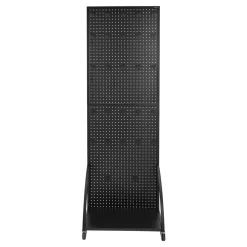 VEVOR Standing Pegboard Display with Base Plate, 23.7 x 66 in Pegboard Display Stand with Casters and 30 Hooks, Thickened Cold-Rolled Steel Peg Board Panel for Retail Store and Jewelry Shop, Black