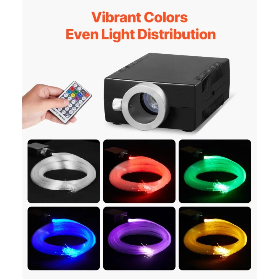 VEVOR Starlight Headliner Kit, 150 pcs 0.03 in 6.5 ft, 16W Fiber Optic Star Ceiling Lights for Car, Bluetooth APP, Remote Control, Sound Activated, RGBW Light Engine, for Home Bed Room Decoration