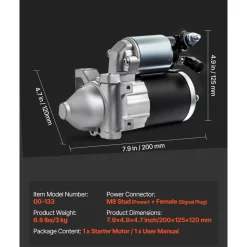 VEVOR Starter 10910, Starter Motor Replacement Compatible with Cadillac Escalade V8 6.2L 2015-2017, Chevrolet Express 2500 V6 4.3L 2018-2020, GMC V6 4.3L 2018-2022, OEM 410-48340 12645040 M000T24072