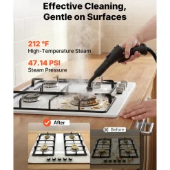 VEVOR Steam Cleaner, 34 oz Tank, Steamer for Cleaning with 20 Accessories, Extended Power Cord and Hose, Portable Handle, Fast Heating, Powerful Canister Steam Cleaner for Home, Car Detailing, Floors