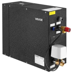 VEVOR Steam Generator, 6 kW Steam Shower System with Controller for Home Sauna Bath Spa, Commercial Auto Drain Kit with Overheat, Dry-Run & Overpressure Protection, 10 Min to 24h Efficient, Black