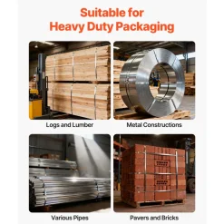 VEVOR Steel Banding Strapping Kit, Heavy Duty Banding Sealer Tool with 400 ft Binding Straps, 400 Metal Clasps, Manual Pallet Packaging Strapping Kit for Warehouse, Transportation, Industrial Bundling