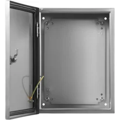 VEVOR Steel Electrical Box, 16"x 12"x 6", 304 Stainless Steel Electrical Enclosure Box, Wall-Mounted Outdoor Electrical Electronic Equipment Enclosure with Mounting Plate Hinges Lock, IP66 Waterproof