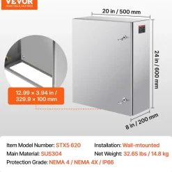 VEVOR Steel Electrical Box, 24