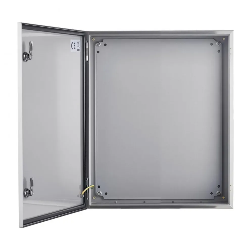 VEVOR Steel Electrical Box, 24"x 20"x 8", 304 Stainless Steel Electrical Enclosure Box, Wall-Mounted Outdoor Electrical Electronic Equipment Enclosure with Mounting Plate Hinges Lock, IP66 Waterproof