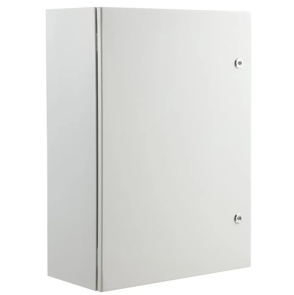 VEVOR Steel Electrical Box, 27.6 x 19.7 x 9.8 in, Cold Rolled Steel Electrical Enclosure Box, Wall-Mounted Outdoor Electronic Equipment Enclosure with Mounting Plate, Hinges, Lock, IP66 Waterproof