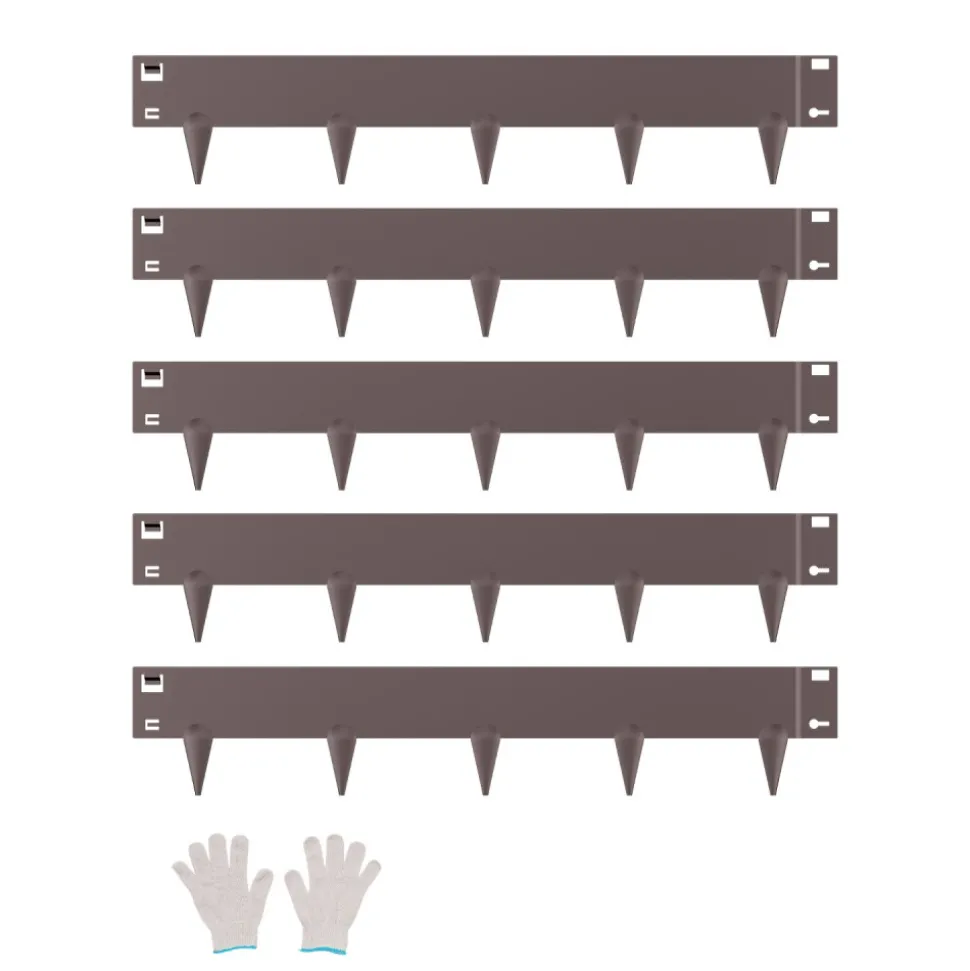 VEVOR Steel Landscape Edging, 5 Packs 39 x 5 in Rust-Resistant Metal Landscape Edging, Bendable Garden Edging Border, Heavy Duty Lawn Edging, Easy-to-Install, Flower Bed Yard Pathway Divider Brown