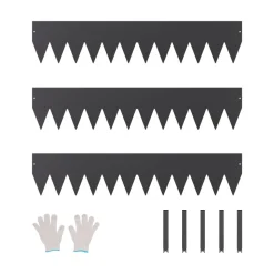 VEVOR Steel Landscape Edging, 5 Packs 39 x 3 in Rust-Resistant Metal Landscape Edging, Bendable Garden Edging Border, Heavy Duty Lawn Edging, Easy-to-Install, Flower Bed Yard Pathway Divider Dark Gray