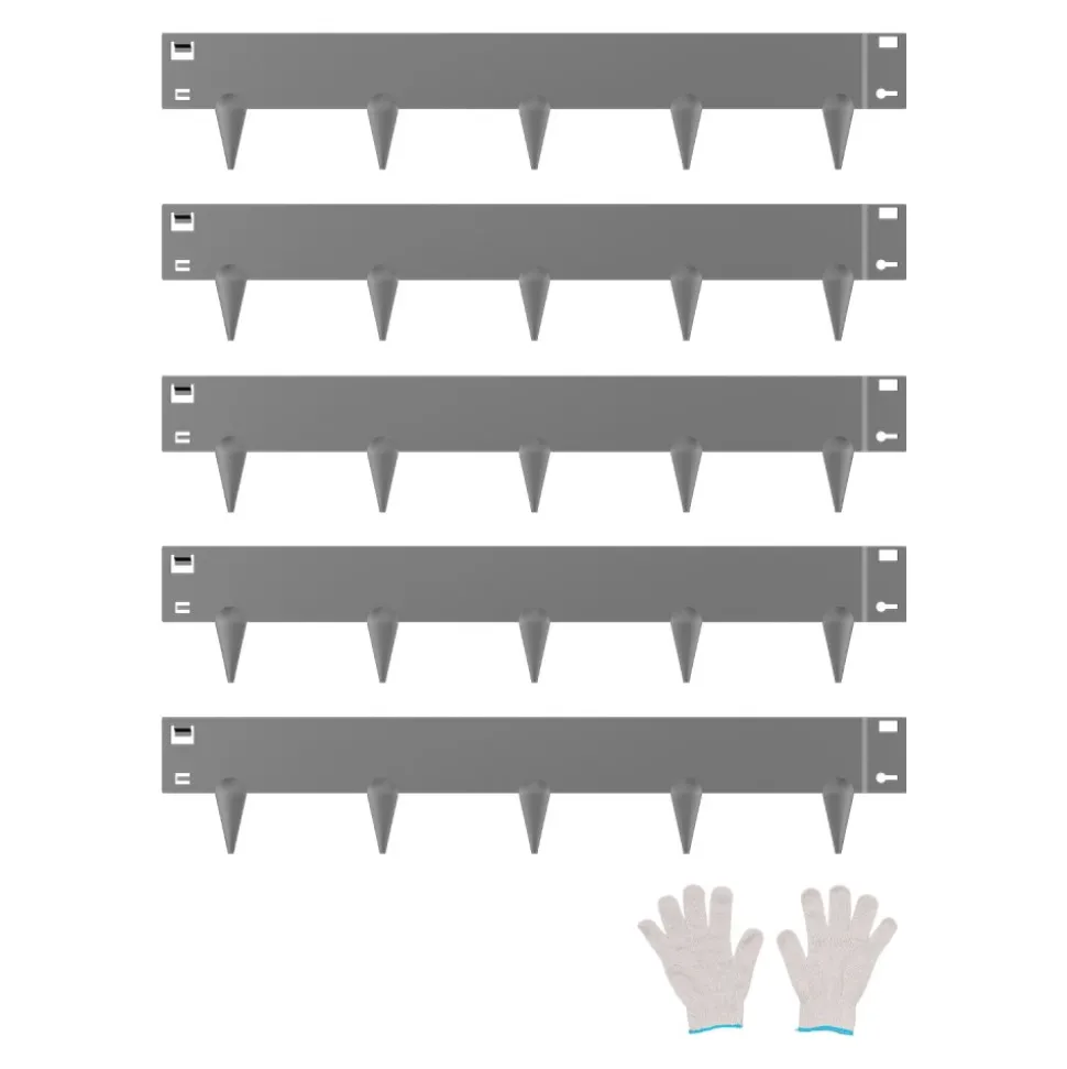 VEVOR Steel Landscape Edging, 5 Packs 39 x 4 in Rust-Resistant Metal Landscape Edging, Bendable Garden Edging Border, Heavy Duty Lawn Edging, Easy-to-Install, Flower Bed Yard Pathway Divider Dark Gray