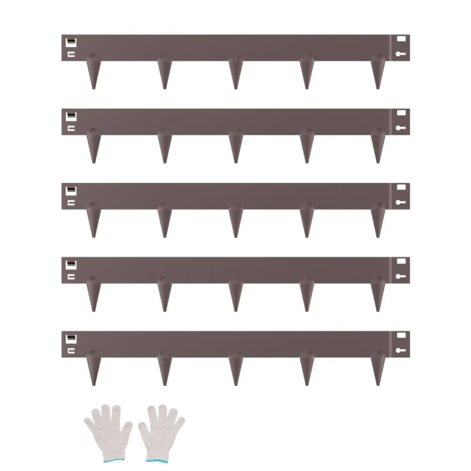 VEVOR Steel Landscape Edging, 5 Packs 39 x 3 in Rust-Resistant Metal Landscape Edging, Bendable Garden Edging Border, Heavy Duty Lawn Edging, Easy-to-Install, Flower Bed Yard Pathway Divider Brown