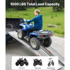 VEVOR Steel Ramps, 1000 lbs, 2Pcs Heavy-duty Ramps with Wider Ramp Surface, Universal Stable Loading Ramp with Handles, Fit for ATV, UTV, Motorcycle, Electric Bicycle, etc.