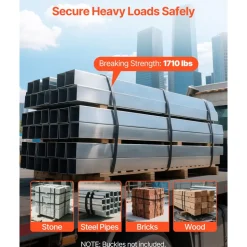 VEVOR Steel Strapping Coil, 3/4 in x 0.02 in x 300 ft, Metal Strapping Banding Roll Withstands Harsh Environment, 1710 lbs Break Strength, Heavy Duty Banding Pallet Strap Coil for Pallet Packing