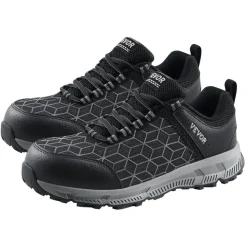 VEVOR Steel Toe Shoes for Men, US Size 12, Men’s Cushion Sport Safety Toe Athletic Work Shoe, Indestructible Safety Sneakers Lightweight,Breathable Industry Construction Work Shoes, Black