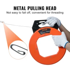 VEVOR Steel Wire Puller, 240ft, 1/8in, with Enhanced Housing & Handle, Simplified Cable Pulling Device, Adaptable for Wall & Electrical Conduit Wiring, Insulated