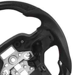 VEVOR Steering Wheel for 2021-2024 Ford F150, Carbon Fiber Steering Wheel D-Shaped Flat-Bottom, Leather Grip with Non-Slip Texture & Precise Stitching, Accessories Replacement for Ford F150, Black