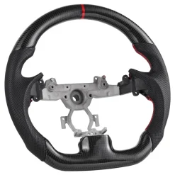 VEVOR Steering Wheel for 2007-2013 Infiniti G37, Carbon Fiber Steering Wheel D-Shaped Flat-Bottom, Leather Grip with Non-Slip Texture & Precise Stitching, Accessories Replacement for Infiniti, Black