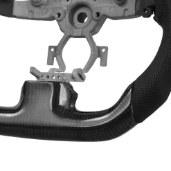 VEVOR Steering Wheel for 2007-2013 Infiniti G37, Carbon Fiber Steering Wheel D-Shaped Flat-Bottom, Leather Grip with Non-Slip Texture & Precise Stitching, Accessories Replacement for Infiniti, Black