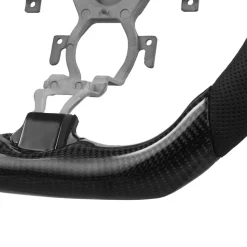 VEVOR Steering Wheel for 2008-2020 Nissan 370Z, Carbon Fiber Steering Wheel D-Shaped Flat-Bottom, Leather Grip with Non-Slip Texture & Precise Stitching, Accessories Replacement for Nissan 370Z, Black