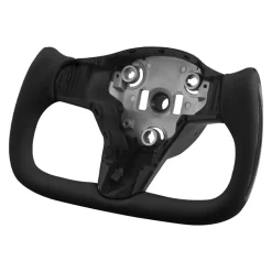 VEVOR Steering Wheel for 2016-2023 Tesla Model 3, Carbon Fiber Steering Wheel D-Shaped Flat-Bottom with Heating Function, Leather Grip with Non-Slip Texture, Accessories Replacement for Model 3, Black
