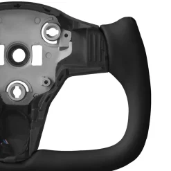 VEVOR Steering Wheel for 2016-2023 Tesla Model 3, Carbon Fiber Steering Wheel D-Shaped Flat-Bottom with Heating Function, Leather Grip with Non-Slip Texture, Accessories Replacement for Model 3, Black