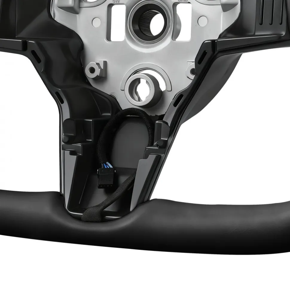 VEVOR Steering Wheel for 2016-2023 Tesla Model 3, Carbon Fiber Steering Wheel D-Shaped Flat-Bottom with Heating Function, Leather Grip with Non-Slip Texture, Accessories Replacement for Model 3, Black