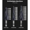 VEVOR Step Drill Bit Set, 1/8 - 7/8 inch, 3 Pieces Step Drill Bits, 1/4 inch Hex Shank, TiAlN Coating Cobalt HSS High Speed Steel, for Metal, Stainless Steel, Aluminum, Wood, Plastic, Fiberglass