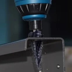 VEVOR Step Drill Bit, 1/4 to 3/4 inch, 1/4 inch Hex Shank, TiAlN Coating Cobalt HSS High Speed Steel, Four Spiral Flute Step Bit for Metal, Stainless Steel, Aluminum, Wood, Plastic, Fiberglass
