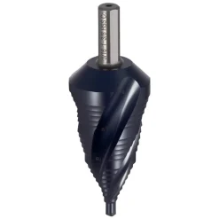 VEVOR Step Drill Bit, 3/16 to 1-3/8 inch, 3/8 inch Triangular Shank, TiAlN Coating Cobalt High Speed Steel, Four Spiral Flute Step Bit for Metal, Stainless Steel, Aluminum, Wood, Plastic, Fiberglass