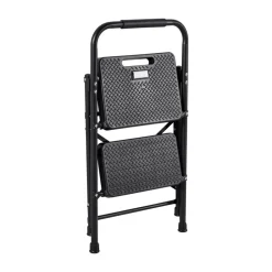 VEVOR 2 Step Ladder, Folding Step Stool with Wide Anti-Slip Pedal and Comfort Handgrip, Lightweight 330 lbs Capacity Portable Aluminum Plant Support, Multi-Use for Adults, Home Repairing, Cleaning