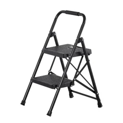 VEVOR 5 Step Ladder, Folding Step Stool with Wide Anti-Slip Pedal, Tool Tray, Dual Side Handrails, 600 lbs Capacity Portable Steel Ladder, Multi-Use for Kitchen, Home, Household and Office, Black