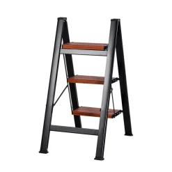 VEVOR 3 Step Ladder, Folding Step Stool with Wide Anti-Slip Pedal and Comfort Handgrip, Lightweight 330 lbs Capacity Portable Aluminum Plant Support, Multi-Use for Adults, Home Repairing, Cleaning