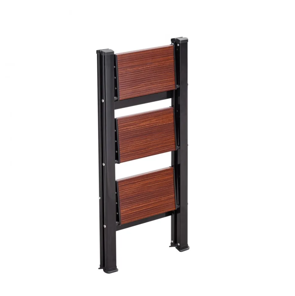 VEVOR 3 Step Ladder, Folding Step Stool with Wide Anti-Slip Pedal and Comfort Handgrip, Lightweight 330 lbs Capacity Portable Aluminum Plant Support, Multi-Use for Adults, Home Repairing, Cleaning