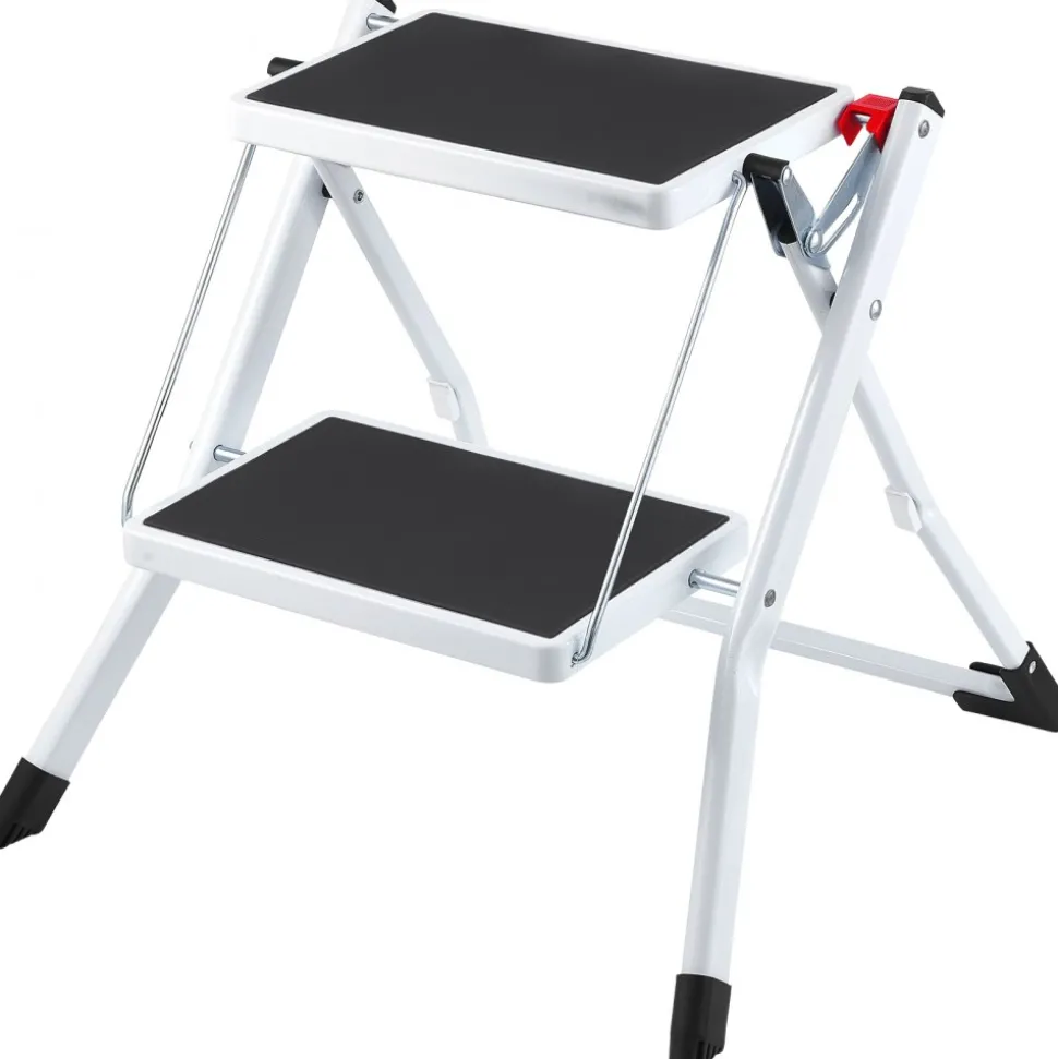 VEVOR Step Ladder 2-Step 330lbs Capacity, Ergonomic Folding Steel Step Stool with Wide Anti-Slip Pedal, Sturdy Step Stool for Adults Toddlers, Multi-Use for Household, Kitchen, Office, RVs