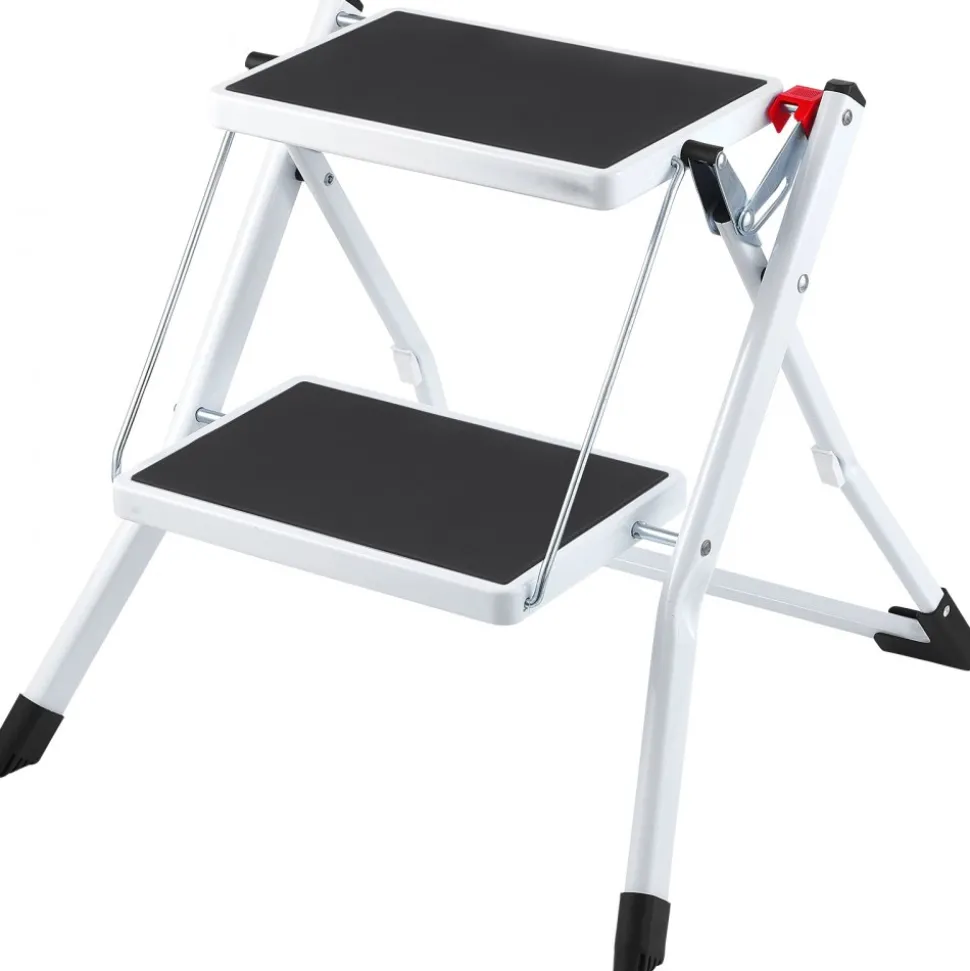 VEVOR Step Ladder 2-Step 330lbs Capacity, Ergonomic Folding Steel Step Stool with Wide Anti-Slip Pedal, Sturdy Step Stool for Adults Toddlers, Multi-Use for Household, Kitchen, Office, RVs