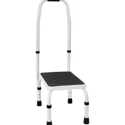 VEVOR Step Stool 1-Step 330lbs Capacity, 3 Adjustable Height with Handle Steel Step Ladder, Portable Toddler Step Stools for Adults, Non-Slip Sturdy Step Ladders for Office, RVs, Pets