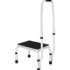 VEVOR Step Stool 1-Step 330lbs Capacity, 3 Adjustable Height with Handle Steel Step Ladder, Portable Toddler Step Stools for Adults, Non-Slip Sturdy Step Ladders for Office, RVs, Pets