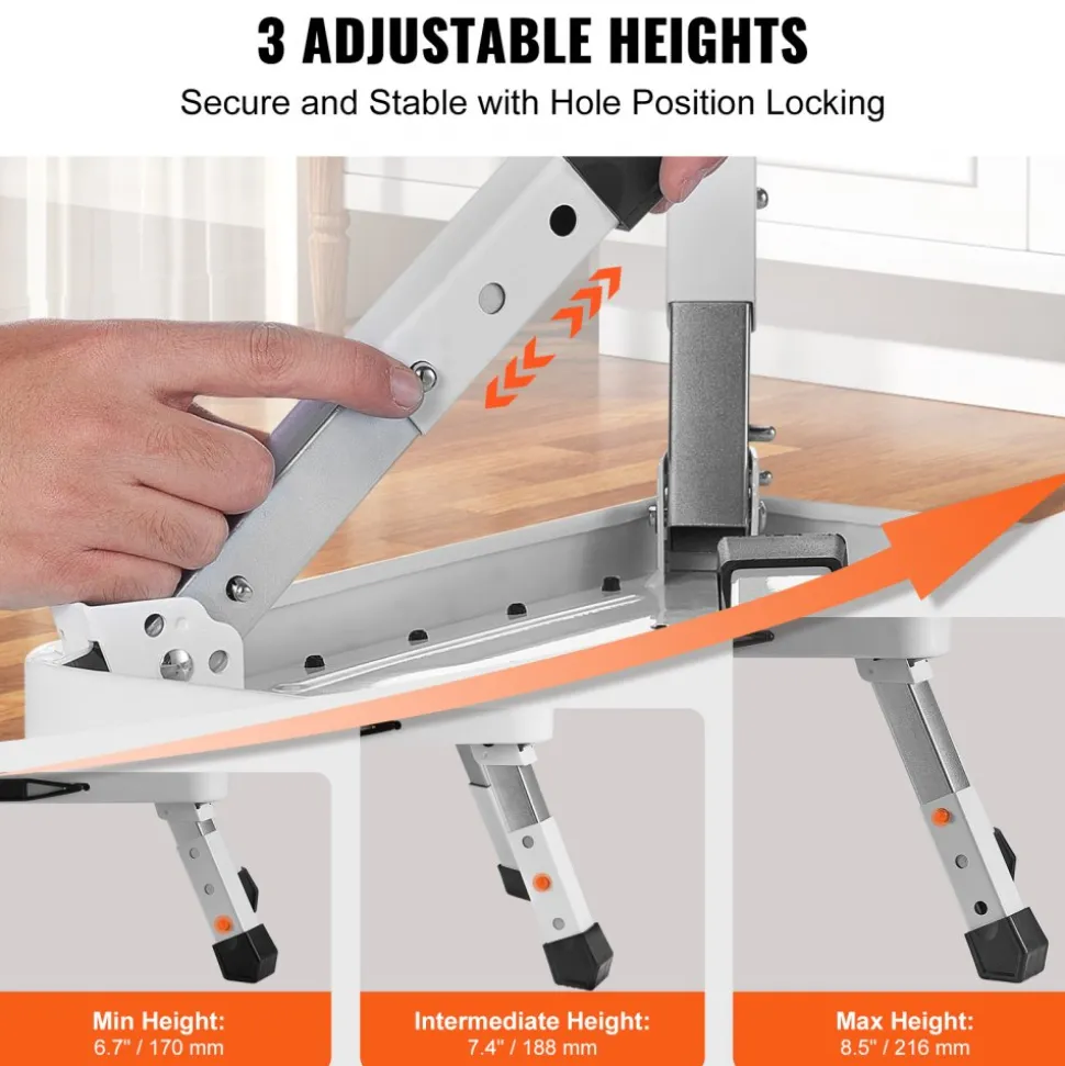 VEVOR Step Stool 1-Step 330lbs Capacity, Folding Steel Step Ladder 3 Adjustable Height, Portable Toddler Step Stools for Adults, Non-Slip Sturdy Step Ladders for Office, RVs, Pets, Bathrooms,Bedrooms