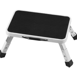 VEVOR Step Stool 1-Step 330lbs Capacity, Folding Steel Step Ladder 3 Adjustable Height, Portable Toddler Step Stools for Adults, Non-Slip Sturdy Step Ladders for Office, RVs, Pets, Bathrooms,Bedrooms